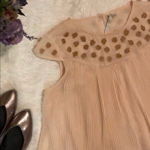 Lauren Conrad Floral detail Pleated Blouse